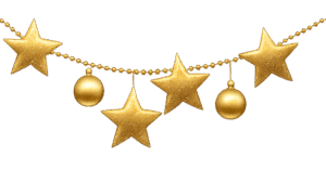 Star decor PNG transparent background for festive, celebration, and decorative designs