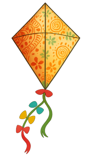 Decorative Paper Kite PNG transparent background – colorful Sankranti kite design for festive projects