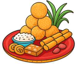 Festival Thali PNG – Free Transparent Makar Sankranti Festive Plate Design Festival Thali PNG transparent background for Makar Sankranti design projects