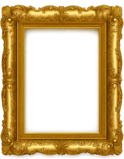Golden ornate photo frame PNG with decorative premium detailing in high-quality photo frame png format