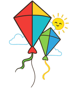 Minimal kite PNG for Makar Sankranti – simple clean kite design with transparent background