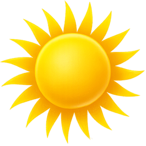 Sun PNG for Makar Sankranti – bright yellow sun with transparent background