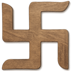 Wooden engraved swastik png transparent background