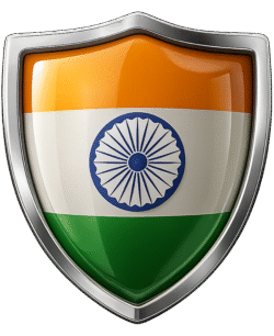 Indian flag badge PNG with glossy circular emblem design, clean tricolour, and precise Ashoka Chakra on a transparent background — premium India flag PNG.