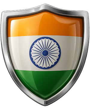 Indian flag badge PNG with glossy circular emblem design, clean tricolour, and precise Ashoka Chakra on a transparent background — premium India flag PNG.
