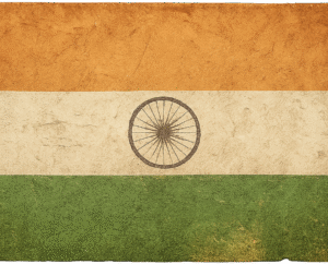 Indian Flag Grunge PNG with distressed texture, faded tricolour, and rough brush details on a transparent background — artistic India flag PNG.