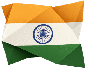 Indian flag vector PNG with clean geometric stripes and precise Ashoka Chakra on a transparent background — high-quality India flag PNG for design use.
