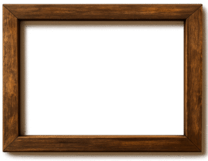 Dark wood photo frame PNG with rich wooden texture in high-quality photo frame png format