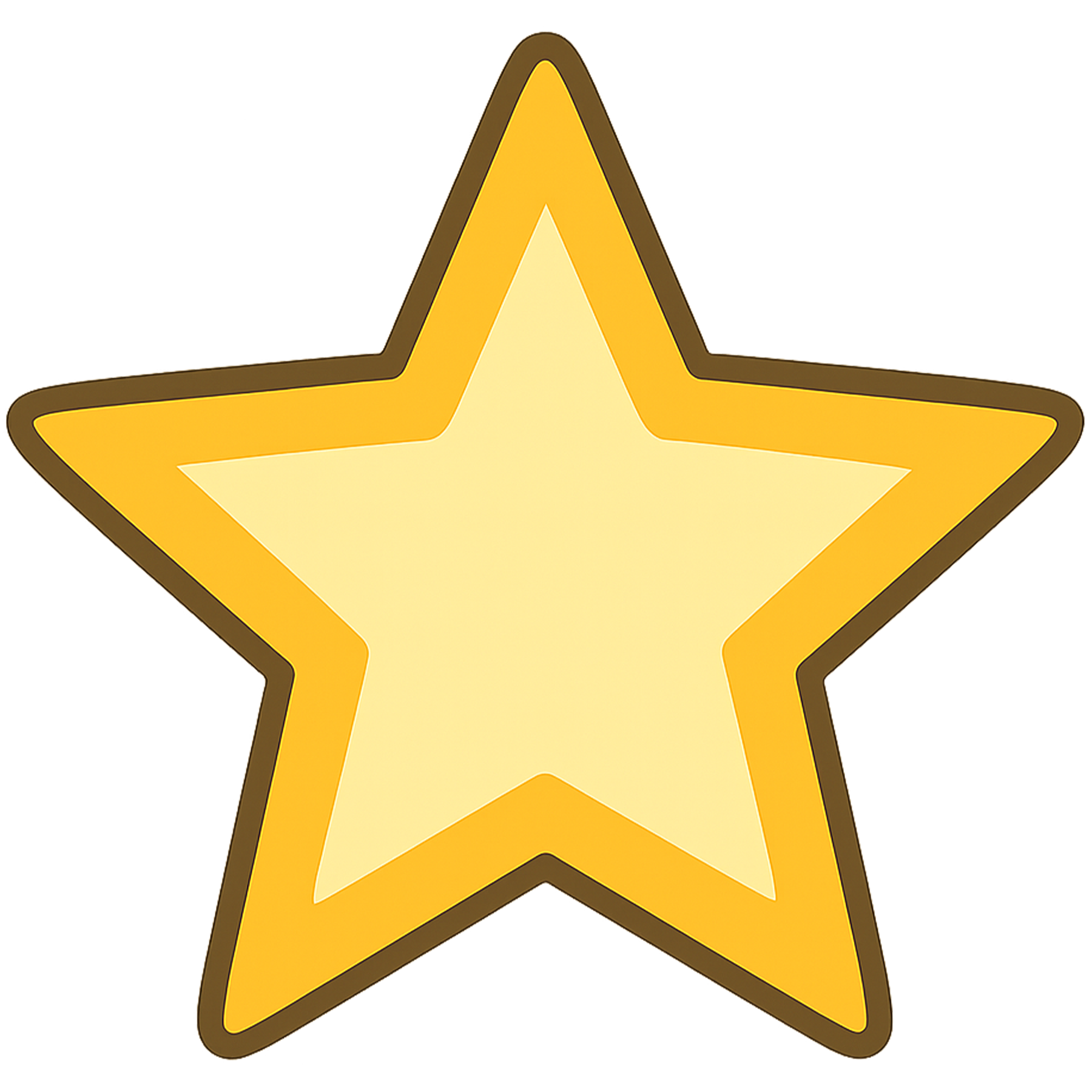 2d star png flat yellow star with layered design transparent background