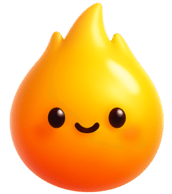 3d cartoon fire png cute stylized flame with transparent background