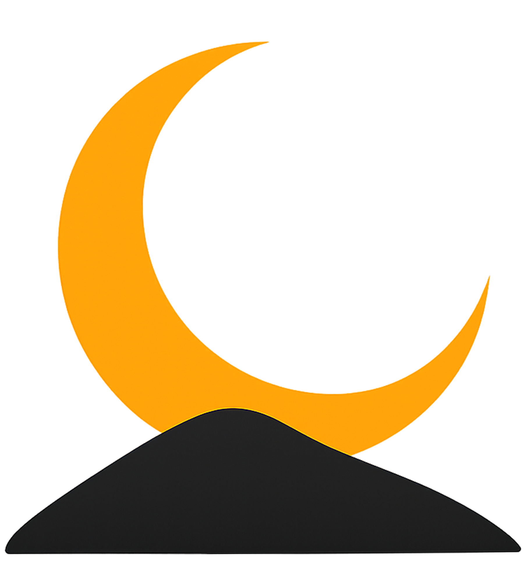 Moon icon Shiva PNG showing crescent moon above Shiva silhouette on transparent background