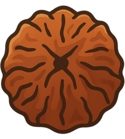 Rudraksha icon PNG showing sacred Rudraksha bead with detailed texture on transparent background