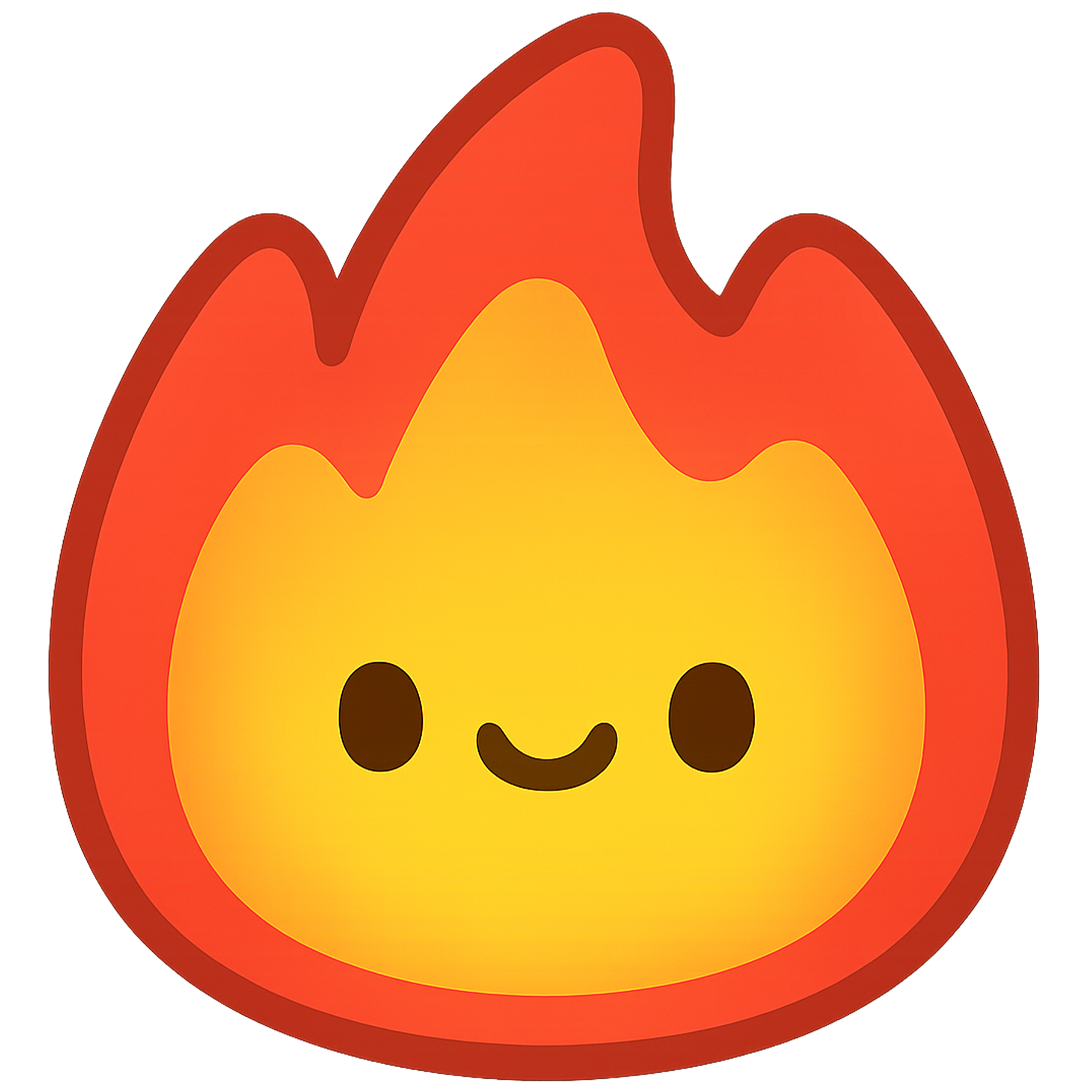 cartoon fire png cute smiling flame with transparent background