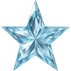 Crystal Star PNG – Sharp Transparent Star with Glass-Like Edges