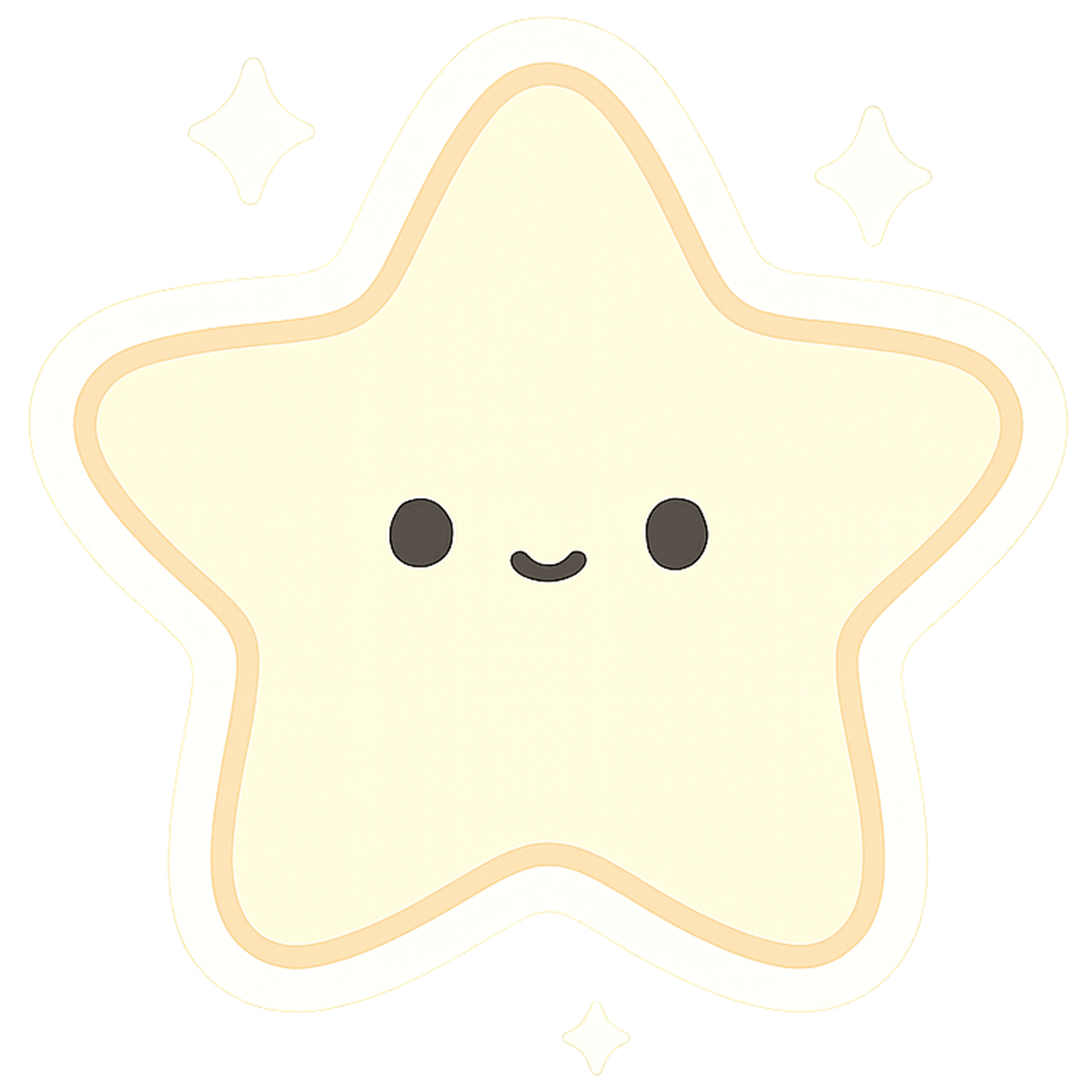 cute sparkle star png Soft White Cute Sparkle Star Emoji with Smooth Edges