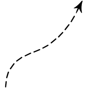 Dashed Curvy Arrow PNG – Black Direction Arrow Transparent Dashed curvy arrow PNG in black with smooth curved path on transparent background