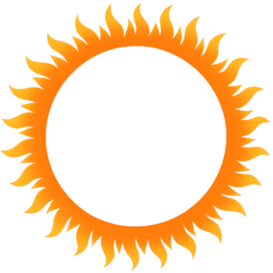 Fire ring png with sun-style flame circle and transparent background