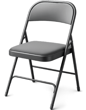Folding Chair PNG – Metal Padded Chair Transparent Image Folding chair png with metal frame and padded seat on transparent background
