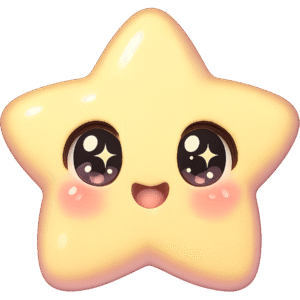 kawaii star png cute yellow 3d star with eyes and pink cheeks transparent background