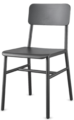 Metal chair png with sturdy steel frame and transparent background