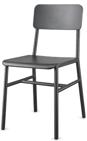 Metal chair png with sturdy steel frame and transparent background