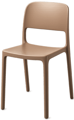Plastic chair png with modern molded design on transparent background