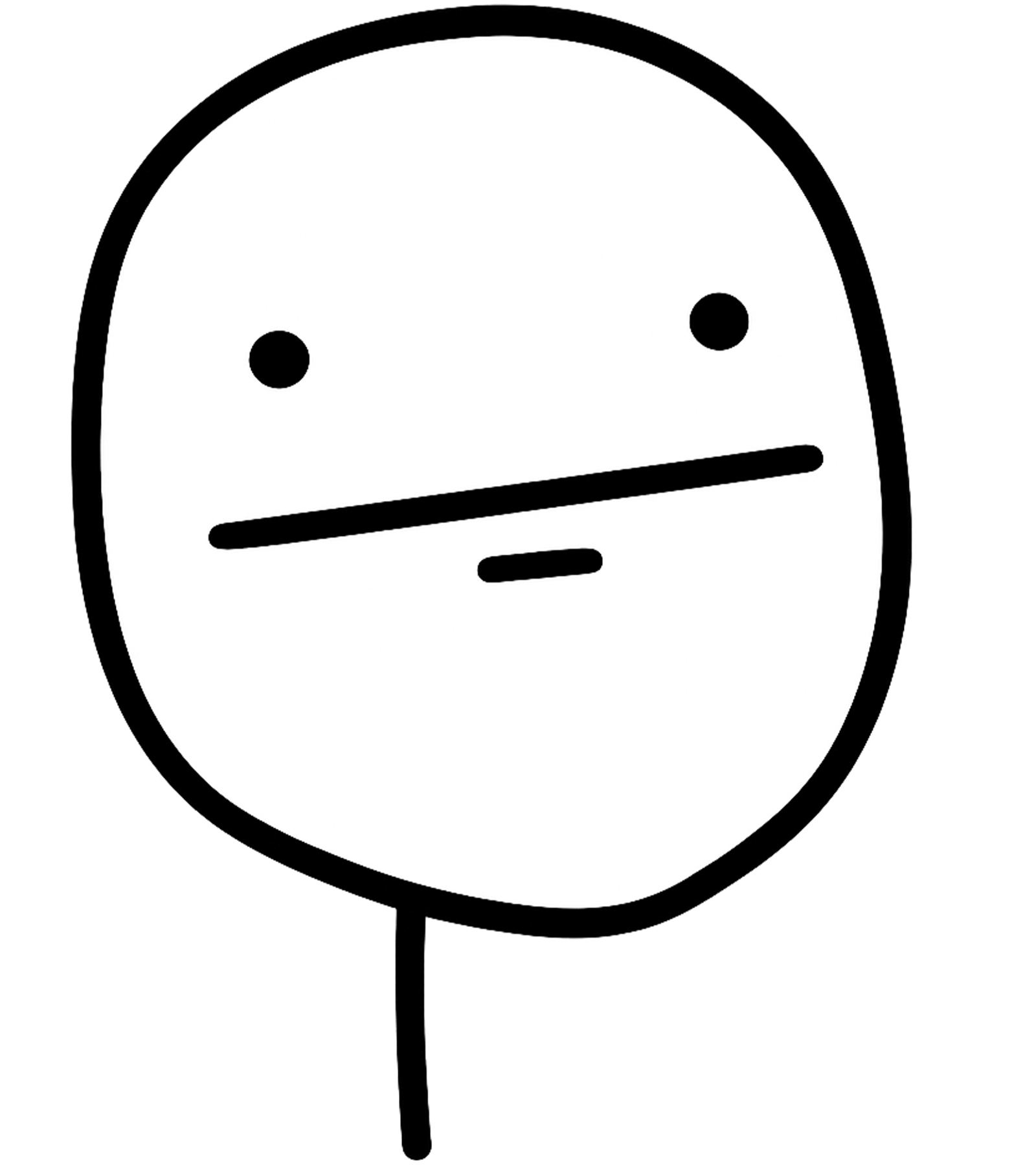 Poker face PNG with neutral expression meme face on transparent background