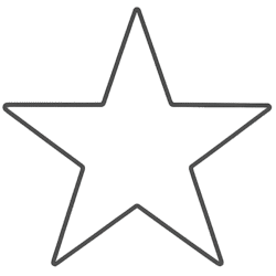 thin star outline png minimal star outline with thin black stroke transparent background