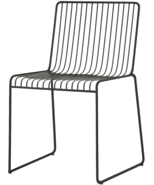 Wire Chair PNG Transparent | Modern Metal Wire Chair PNG Wire chair PNG with black metal rod design and modern minimalist style on transparent background