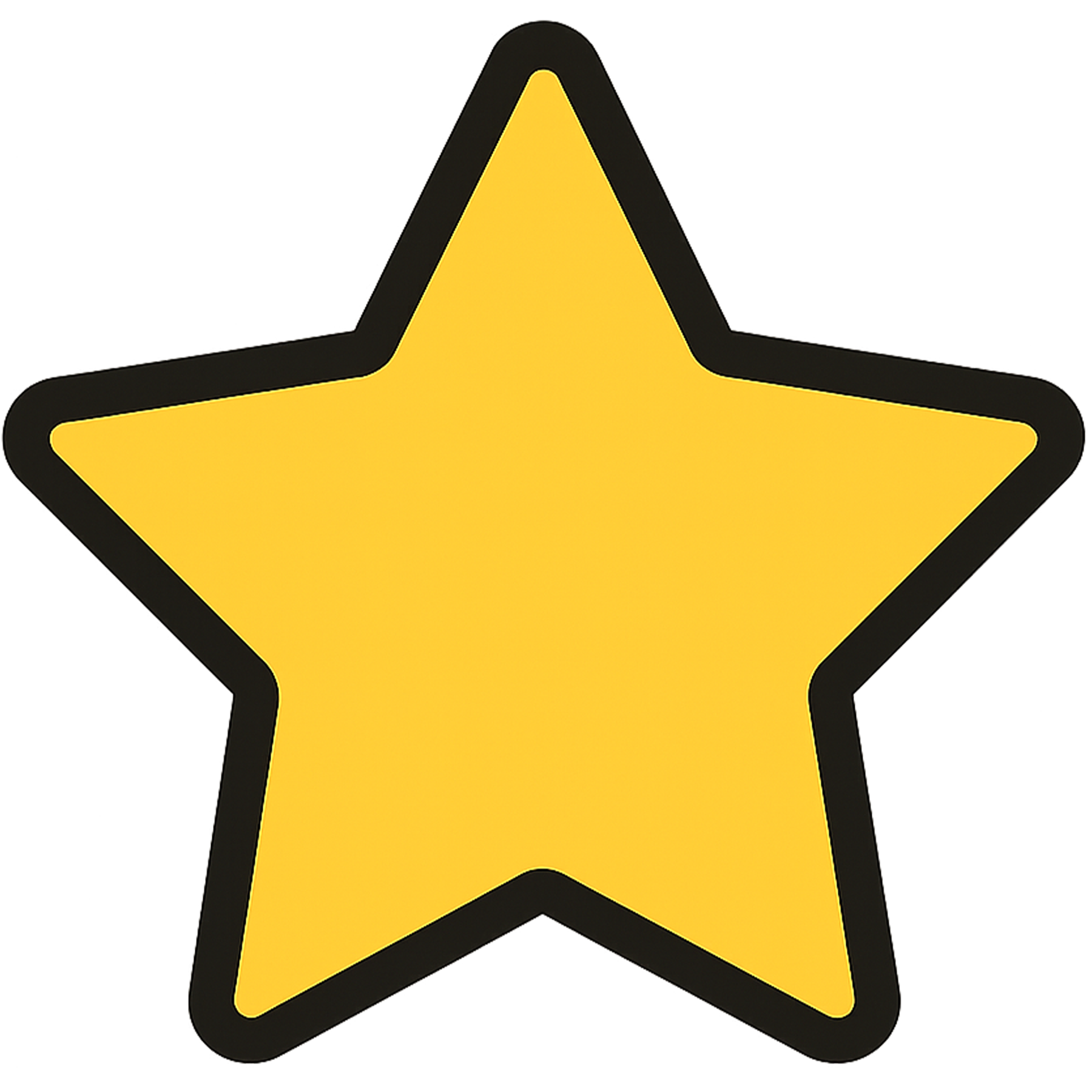 yellow star png simple yellow star with black outline transparent background