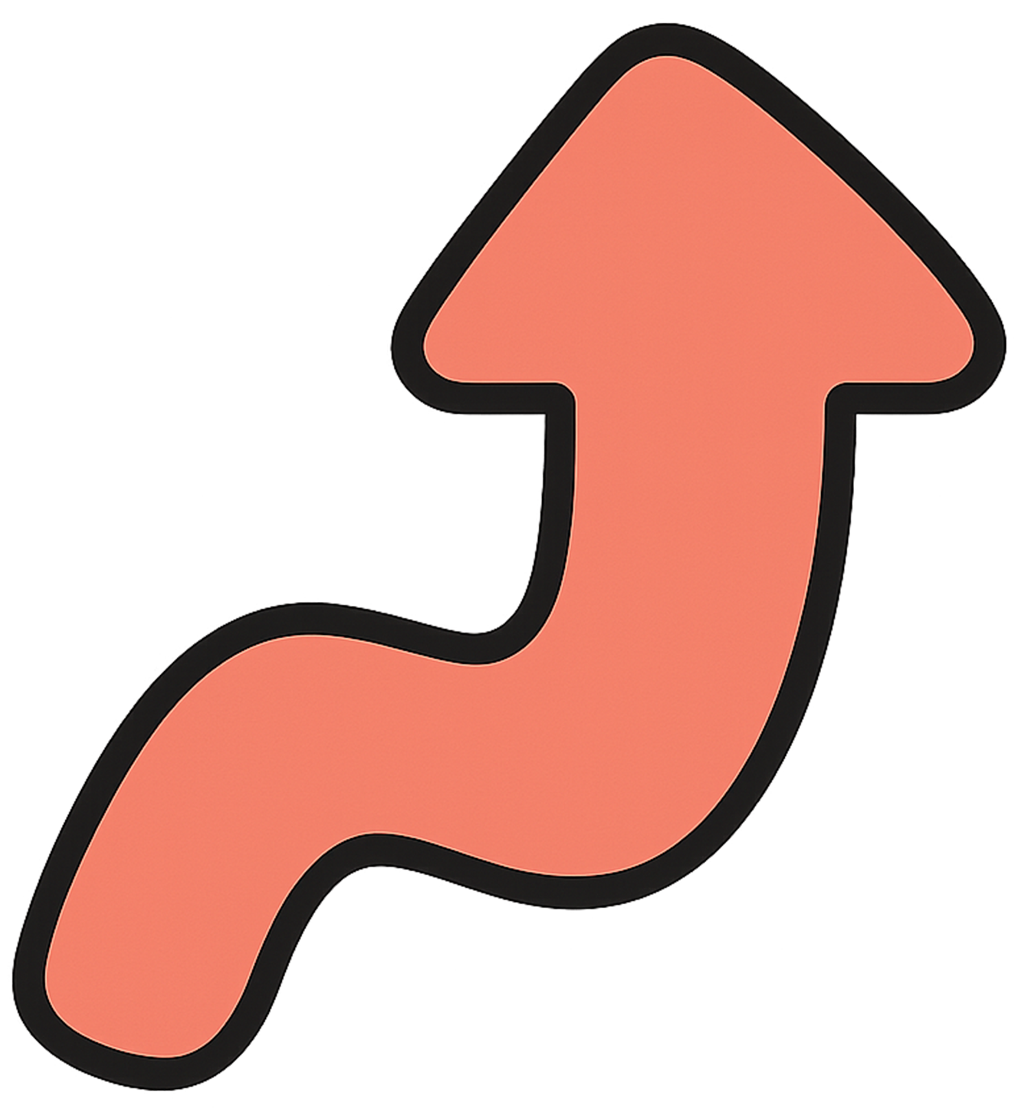 Bubble arrow PNG with rounded shape, soft gradient color, and transparent background