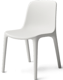 molded chair png with smooth plastic body and modern design on transparent background