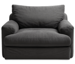 oversized sofa chair png with wide cushioned seat and modern sofa design on transparent background