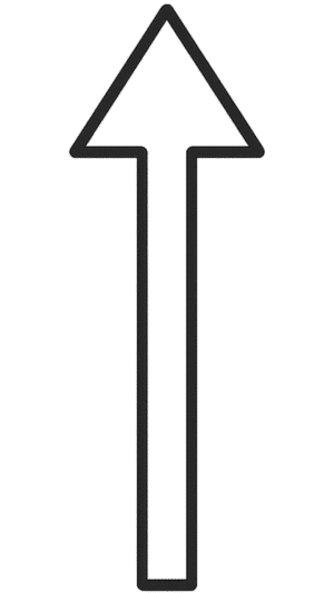 Simple arrow PNG pointing upward with minimal design on transparent background