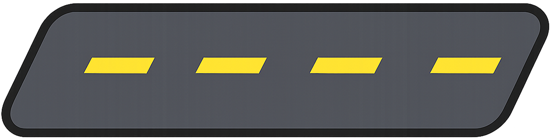 2D Cartoon Road PNG – Transparent Highway Illustration 2D cartoon road png with yellow lane markings isolated on transparent background