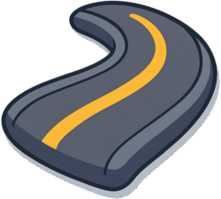 3D Cartoon Road PNG Transparent – Curved Game Road Element 3d cartoon road png transparent curved highway illustration game road element high resolution