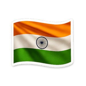 Indian flag PNG with saffron white green colors and Ashoka Chakra on transparent background
