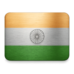 Metallic India flag PNG with brushed metal texture and Ashoka Chakra on transparent background