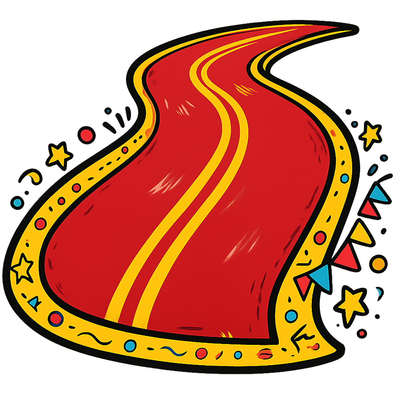 Colorful Cartoon Road PNG Transparent – Vibrant Curved Road Illustration colorful cartoon road png transparent vibrant curved road illustration game design element