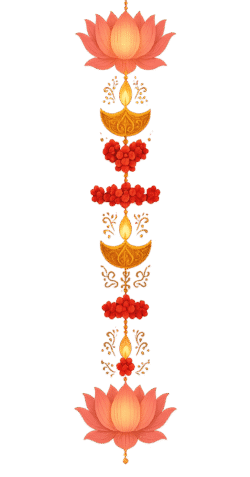 Diya Toran PNG – Traditional Diwali Toran PNG Transparent diya toran png traditional diya and lotus hanging toran decoration transparent toran png for diwali festival