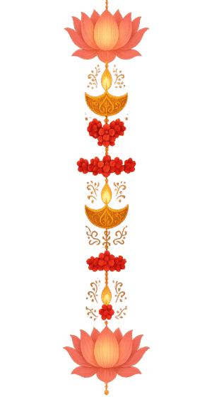 Diya Toran PNG – Traditional Diwali Toran PNG Transparent diya toran png traditional diya and lotus hanging toran decoration transparent toran png for diwali festival