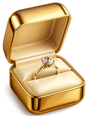 gold ring box png open luxury jewelry box with diamond ring transparent background