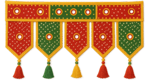 gujarati toran png traditional gujarati toran decoration with colorful fabric patterns and tassels transparent toran png