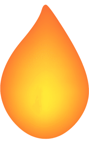 Minimal fire PNG with simple flame shape in yellow and orange gradient on a transparent background
