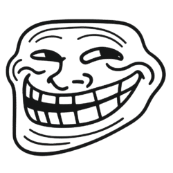 troll face outline png black line meme face with transparent background
