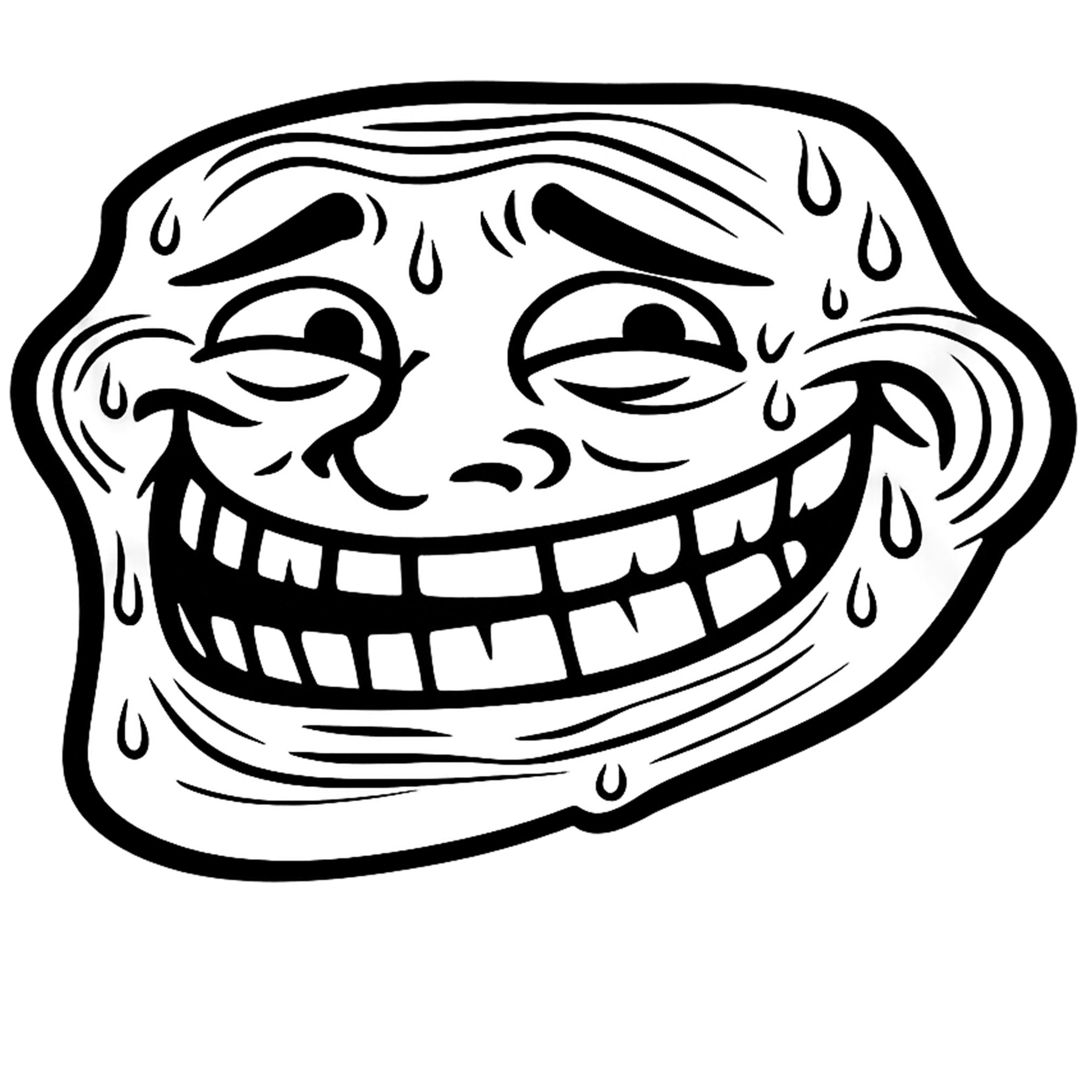 Awkward Nervous Troll Face PNG transparent sweaty meme reaction face