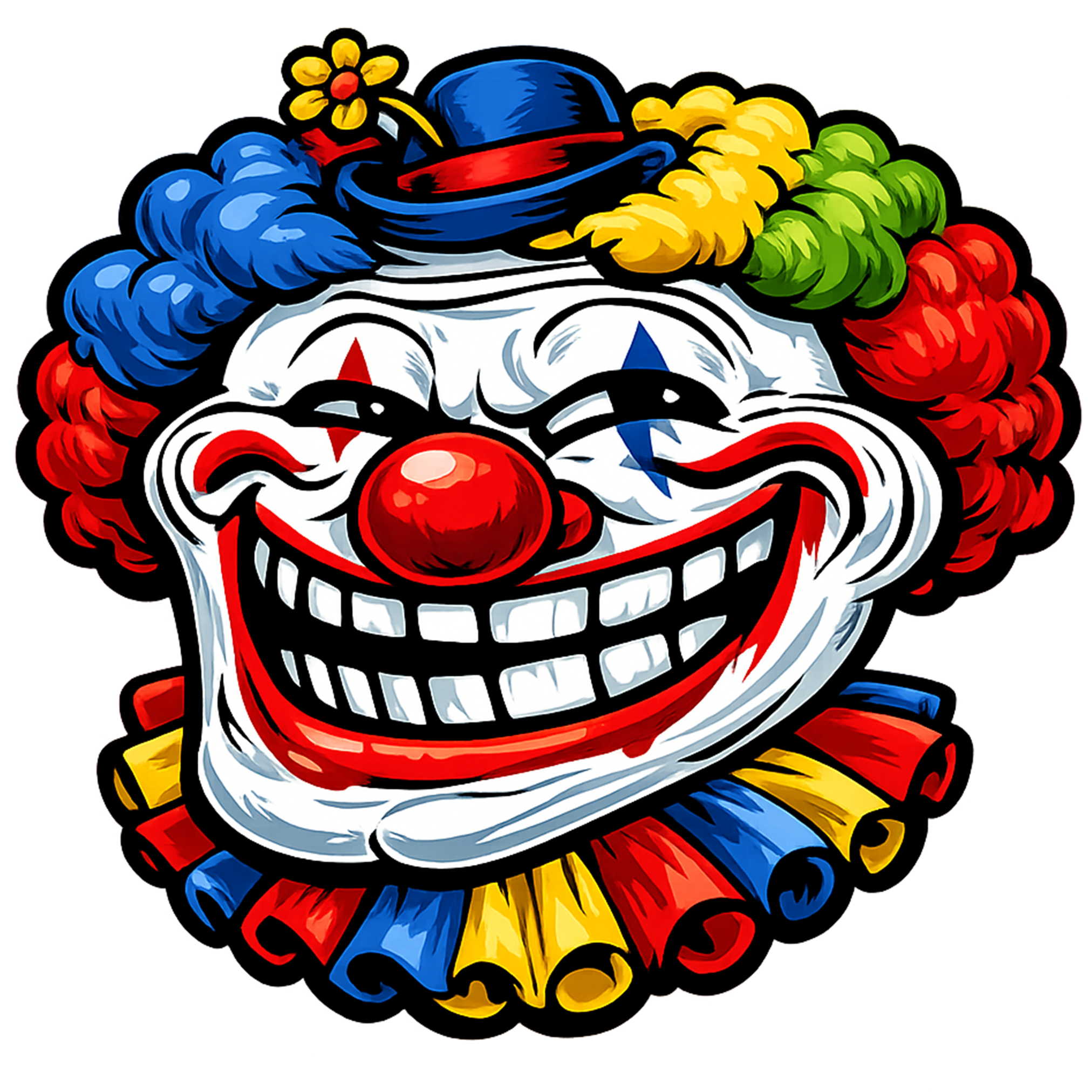 clown troll face png colorful meme clown face troll transparent high resolution