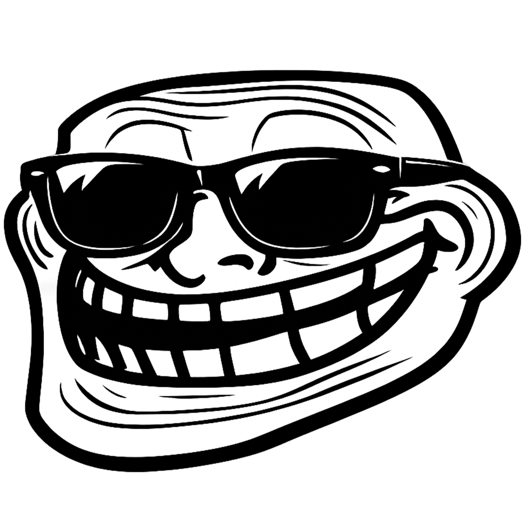 cool sunglasses troll face png transparent meme with black shades high resolution