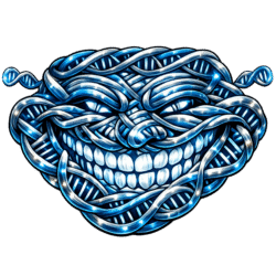 DNA Troll Face PNG Free Download Transparent dna troll face png futuristic meme double helix design blue glowing lines transparent background