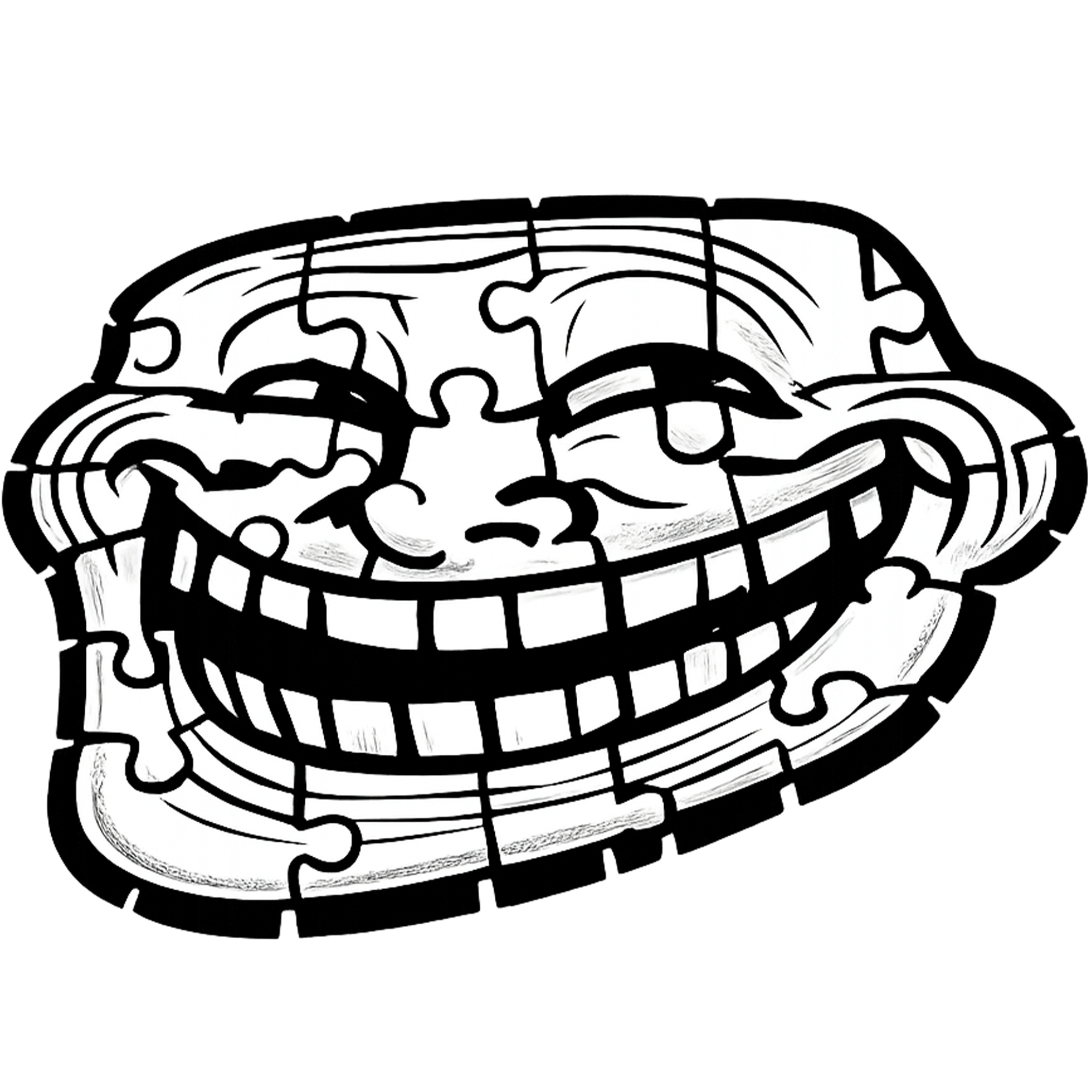 Puzzle Piece Troll Face PNG Transparent Meme puzzle piece troll face png transparent meme broken jigsaw troll expression